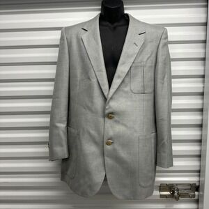 Lanvin Blazer Mens 44 Gray Wool Blend Jacket Gold Buttons Patch Pockets Paris NY